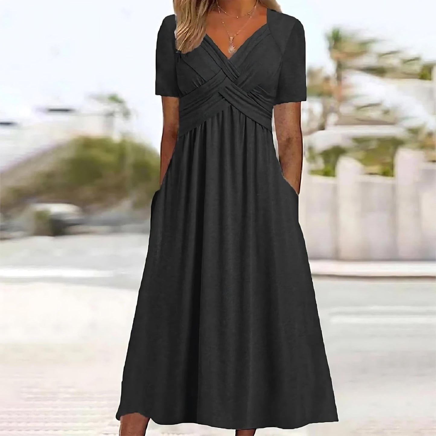 Vicky™ - Casual Elegance Midi Dress